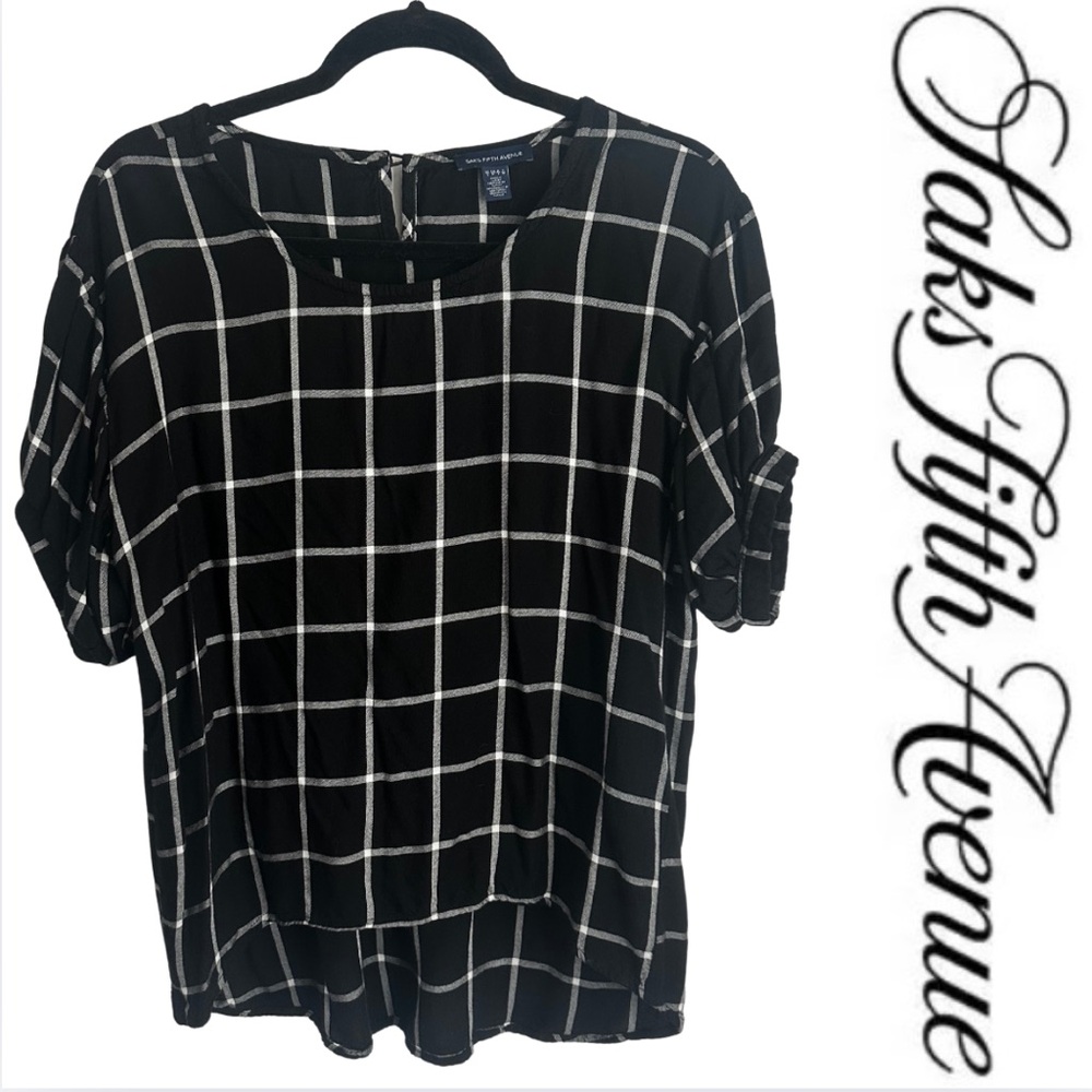Saks Fifth Avenue Black and White Women's Top